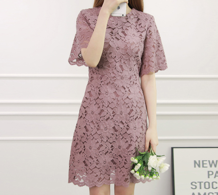 New Women Dress Flower Short Sleeve A Line Race Dr