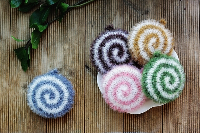 Scrubber Dish Washing Baby Heart Breadcrumbs Set 5