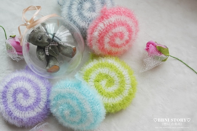 Scrubber Dish Washing Baby Heart Breadcrumbs Set 5