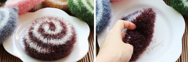 Scrubber Dish Washing Baby Heart Breadcrumbs Set 5