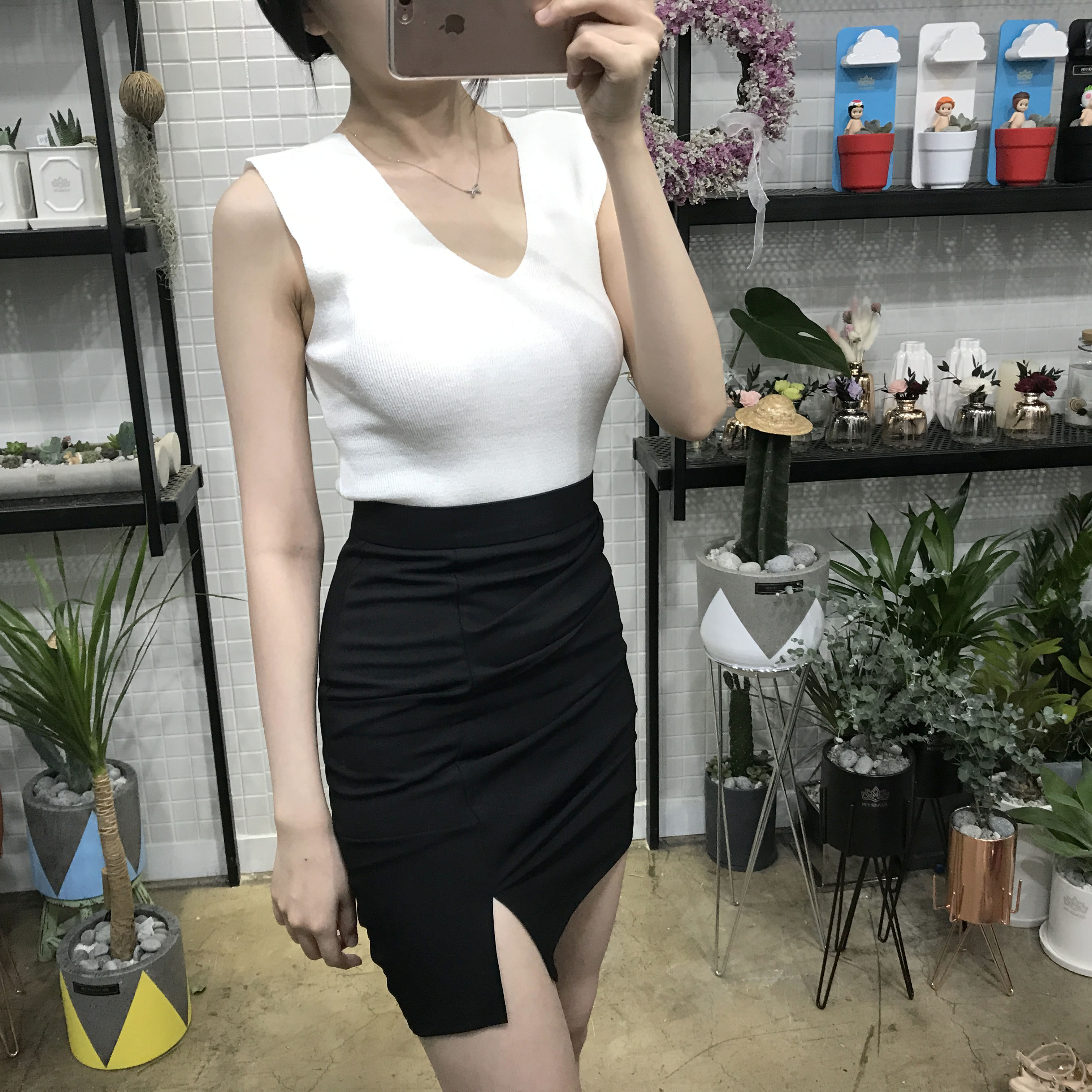 SALE Drape Shirring Mini Skirt 2color Sexy Whole U