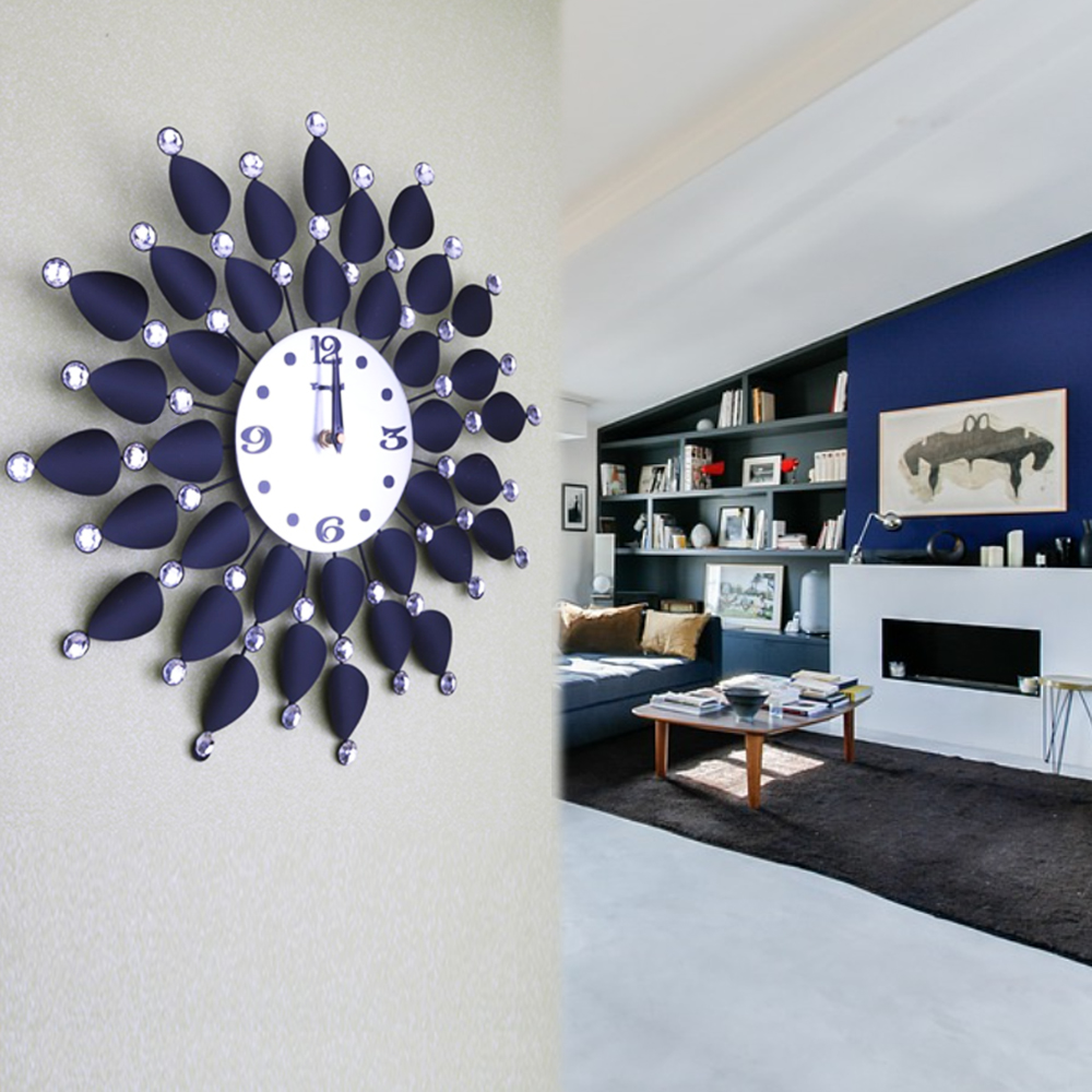 Nordic Black Petal Wall Clock Beautiful interior G