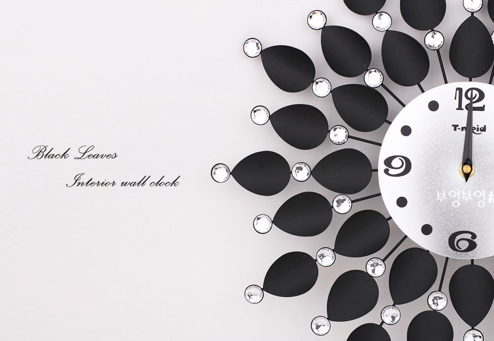 Nordic Black Petal Wall Clock Beautiful interior G