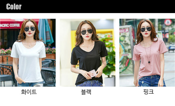 Linen Round Neck Short Sleeve T-shirt White Black 