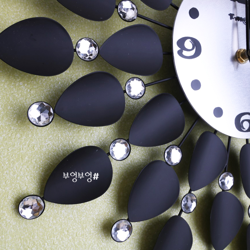 Nordic Black Petal Wall Clock Beautiful interior G