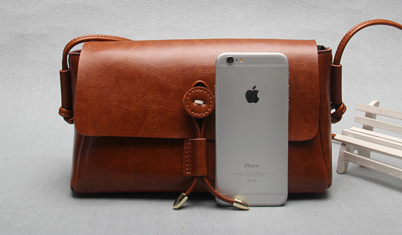 New Natural Cowhide Antique Mini Cross Back Women&