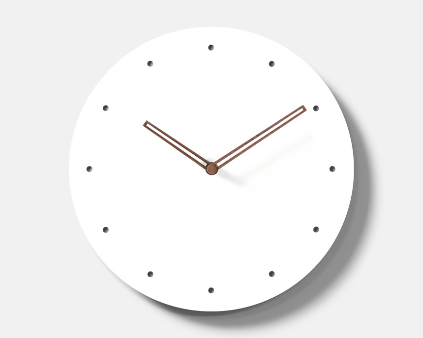 White wall interior design silent wall clock with 