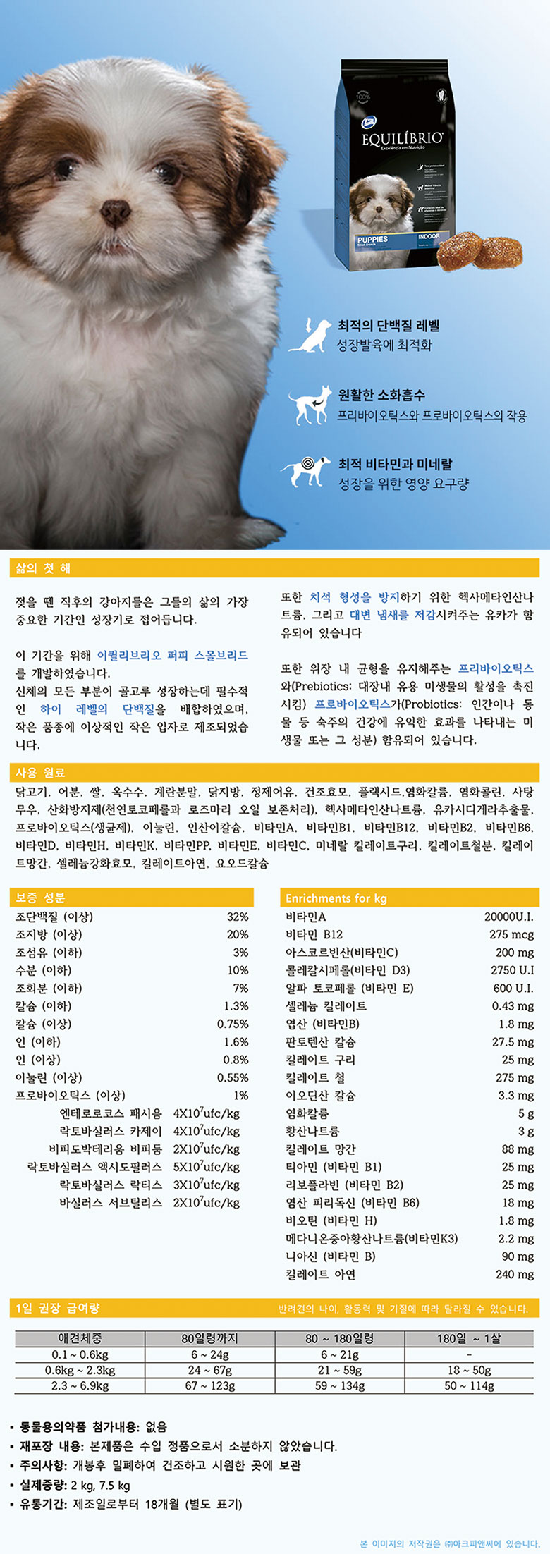 NEW PET DOG FEED Total Equalibrio puppy feed colle