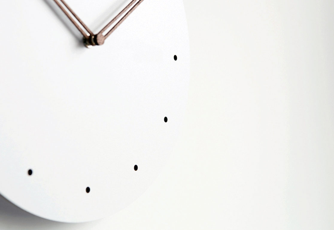 White wall interior design silent wall clock with 