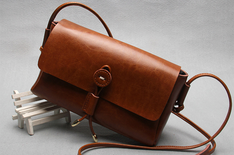 New Natural Cowhide Antique Mini Cross Back Women&