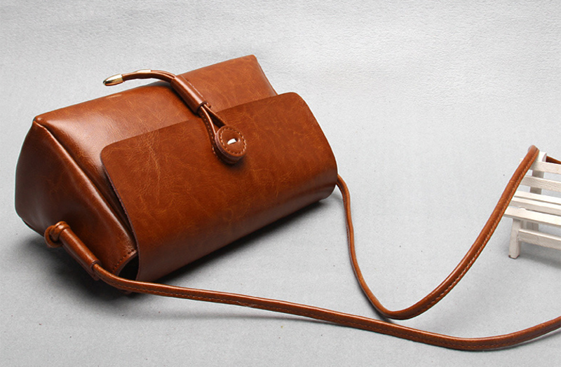 New Natural Cowhide Antique Mini Cross Back Women&
