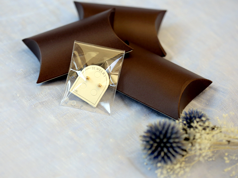 18k Bead Earrings Yellow Gold Pink 14K Ballpoint C