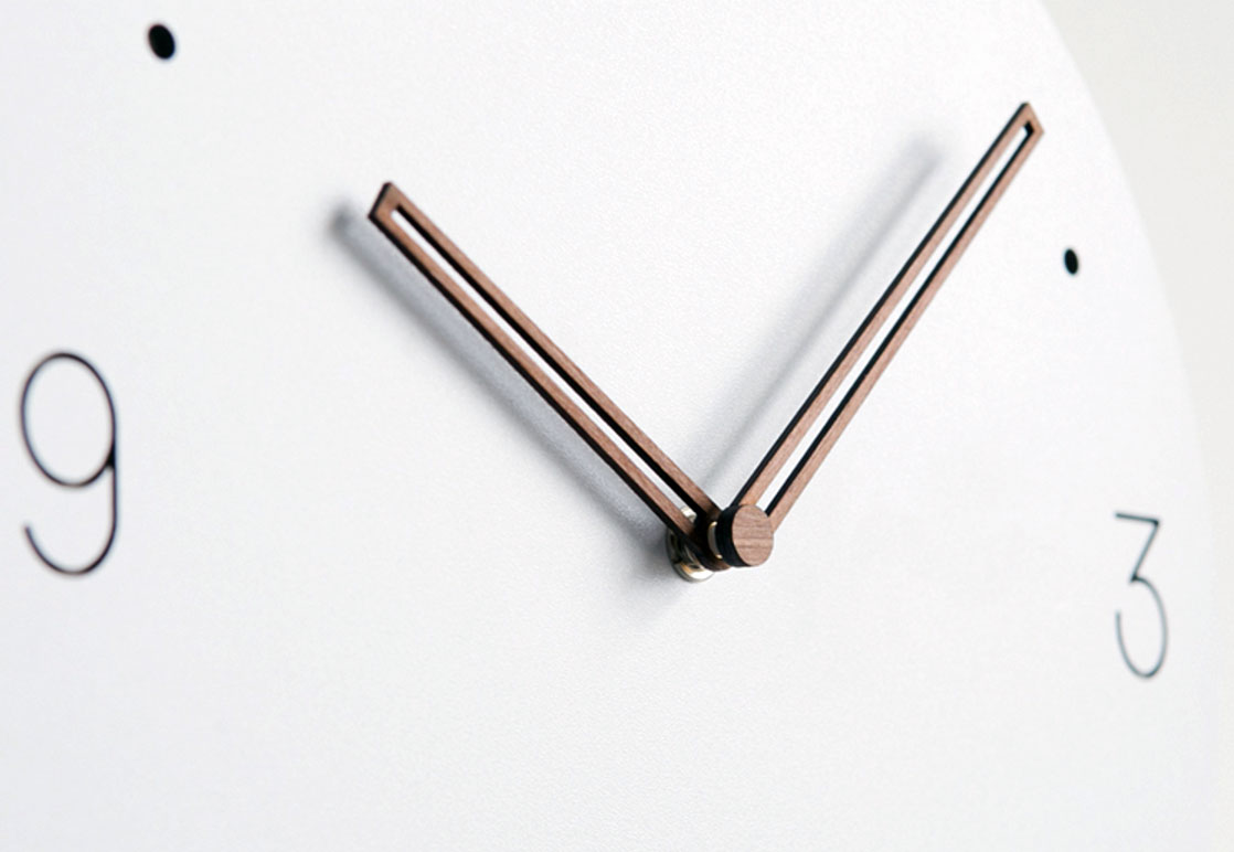 White wall interior design silent wall clock with 