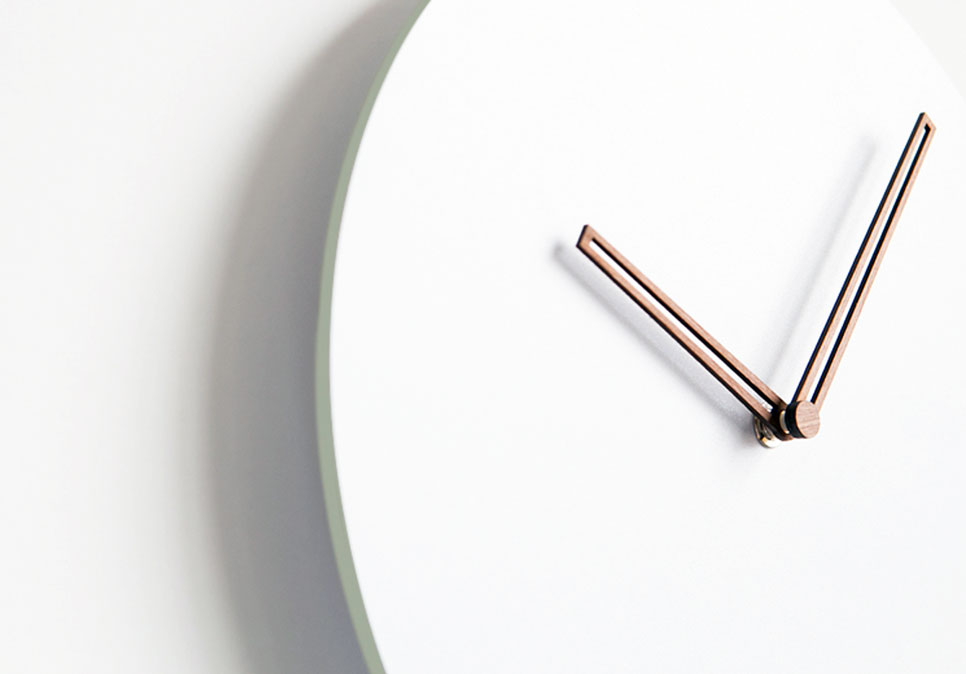 White wall interior design silent wall clock with 