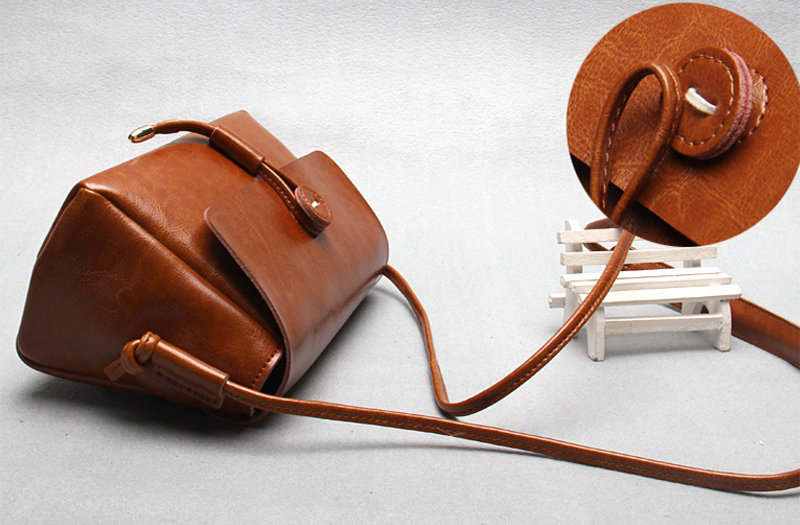 New Natural Cowhide Antique Mini Cross Back Women&