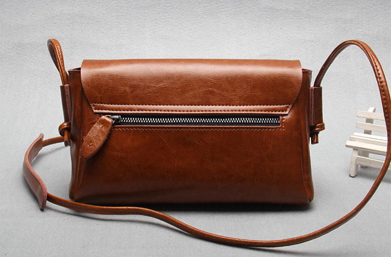 New Natural Cowhide Antique Mini Cross Back Women&