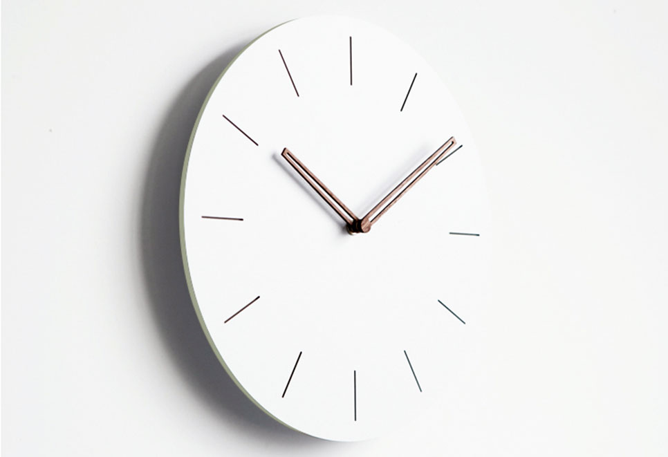 White wall interior design silent wall clock with 