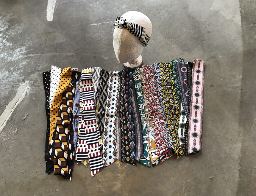 New 42 species Striped wire Bandana Hair band Head