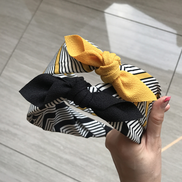 Flower Ribbon Stripe Bandana Hair Band Turban Head