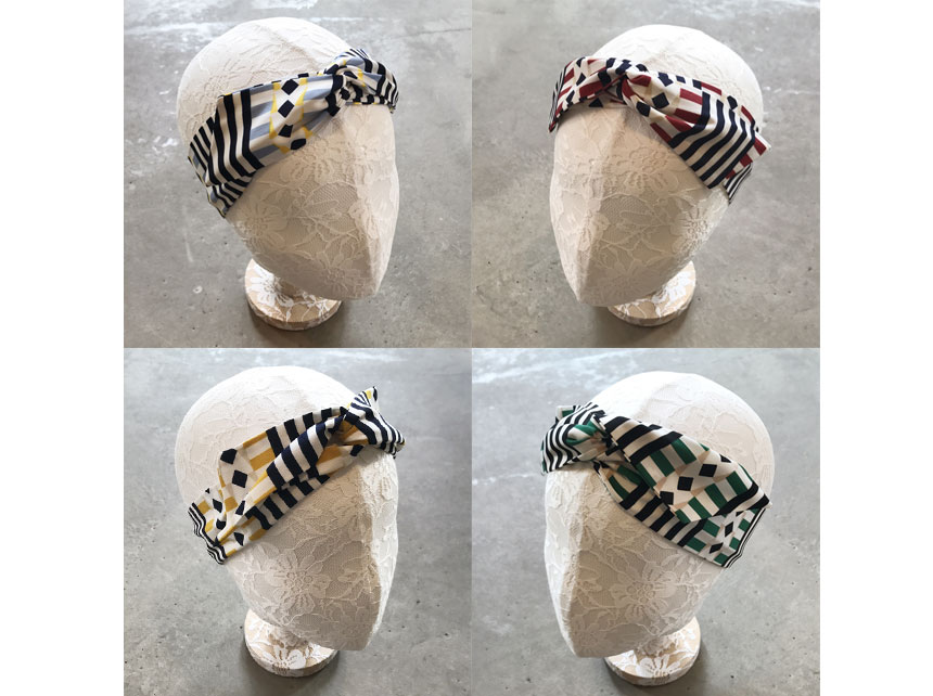 New 42 species Striped wire Bandana Hair band Head