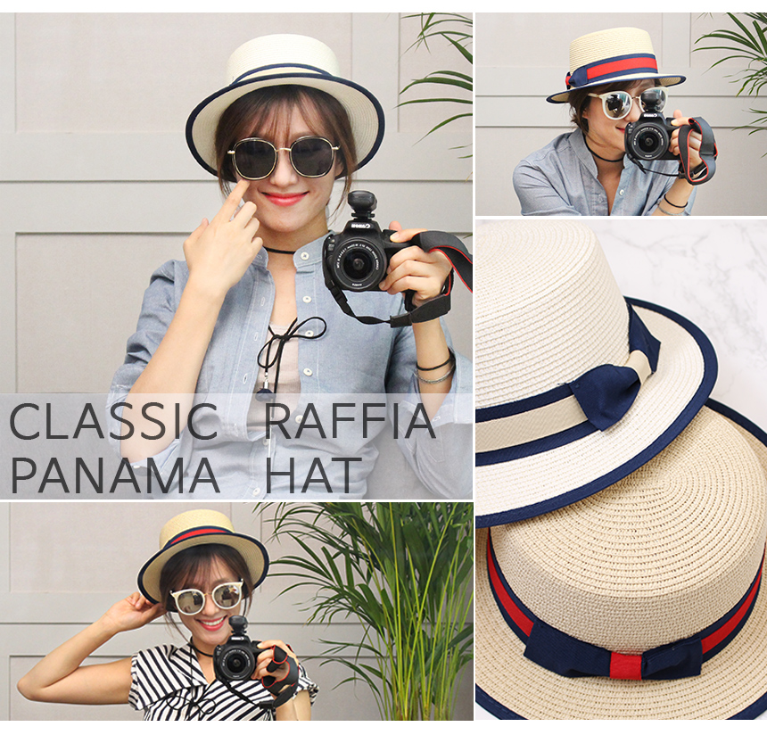 New Women's Hat Classic Raffia Panama Fedora Ha