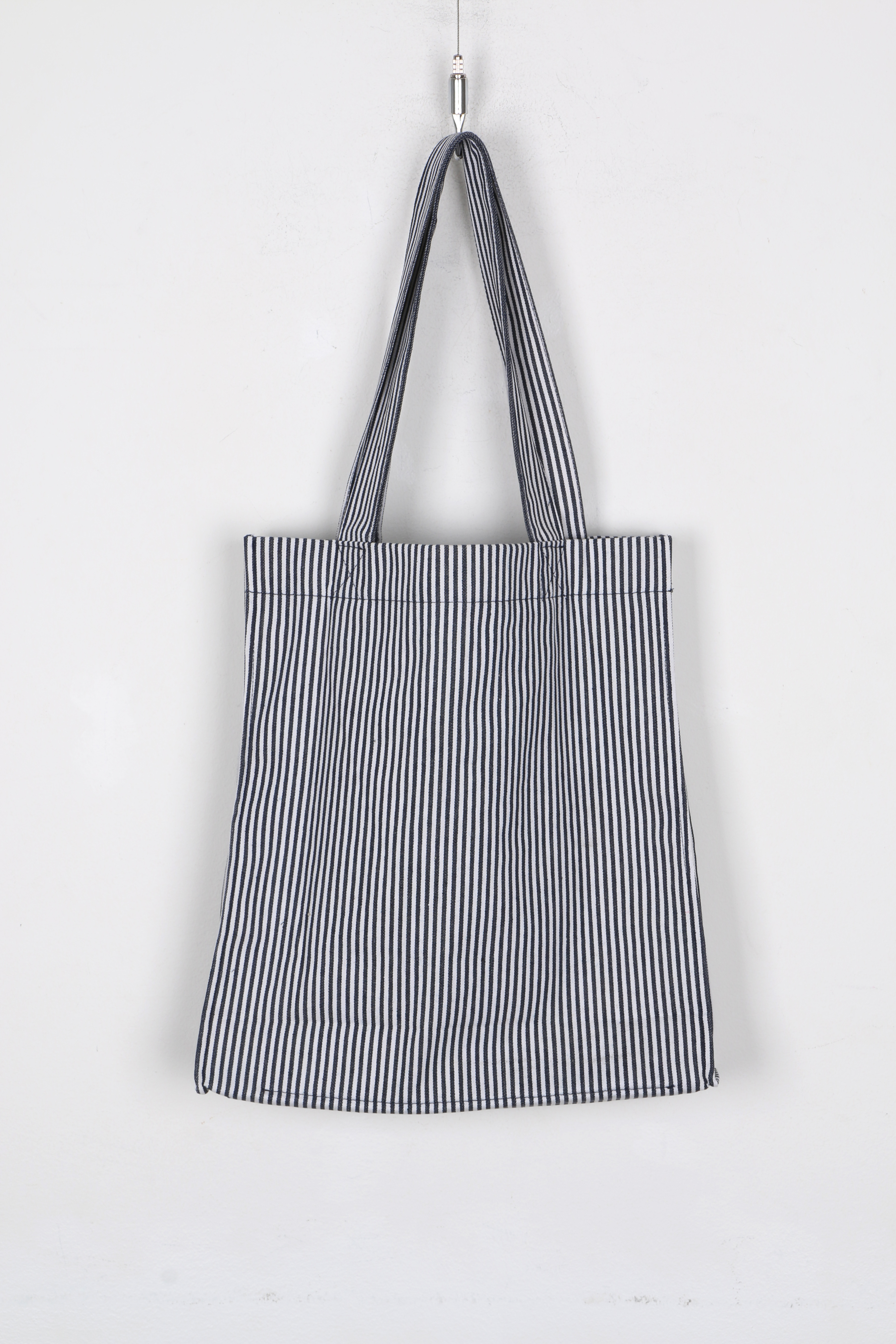 Striped Canvas Eco Bag Red, Navy Shoulder Bag, Tot