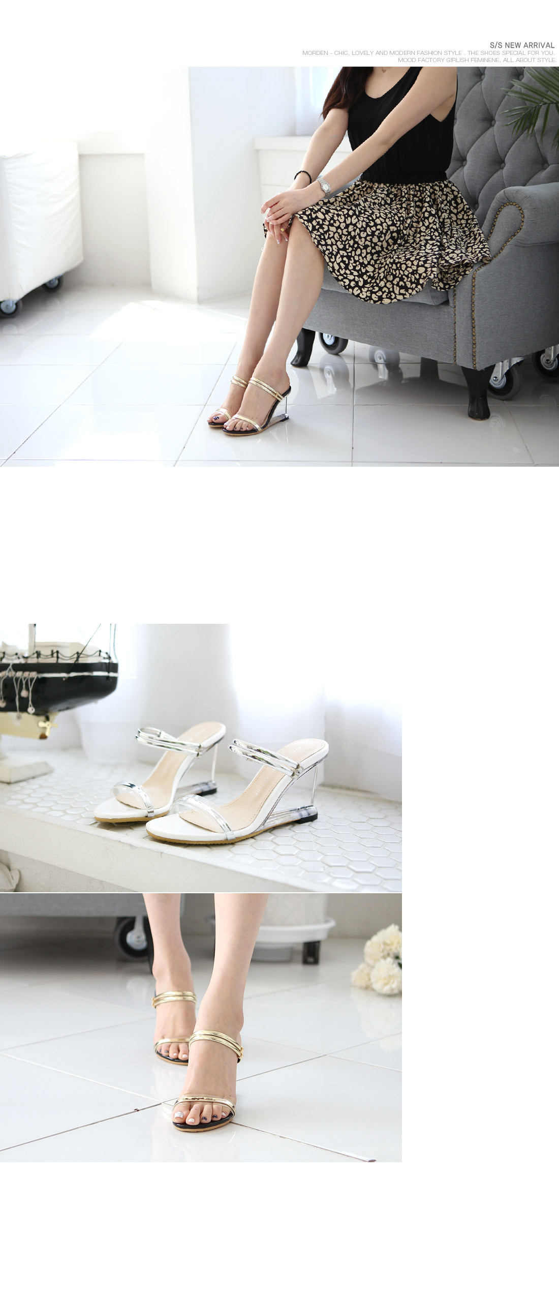 New Ryan Transparent Heel 8cm Mule Slipper Wedge