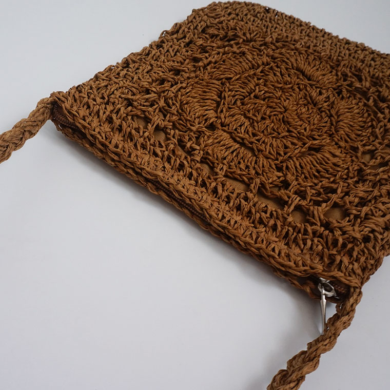 New Rose Knit Mini Cross Back Straw Bag Summer Res