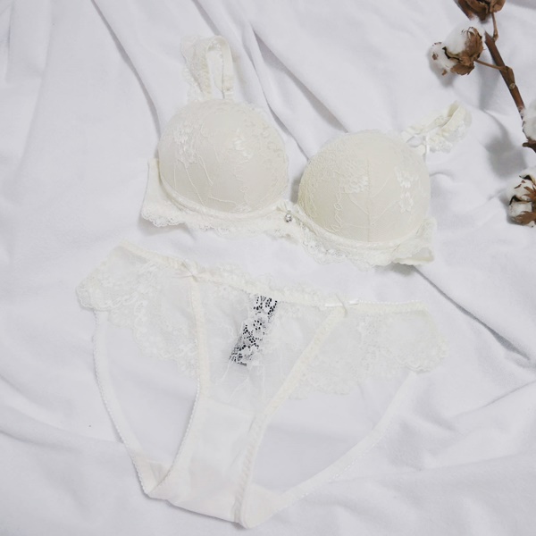 Victorian Secret Wedding Wing Underwear Set White 