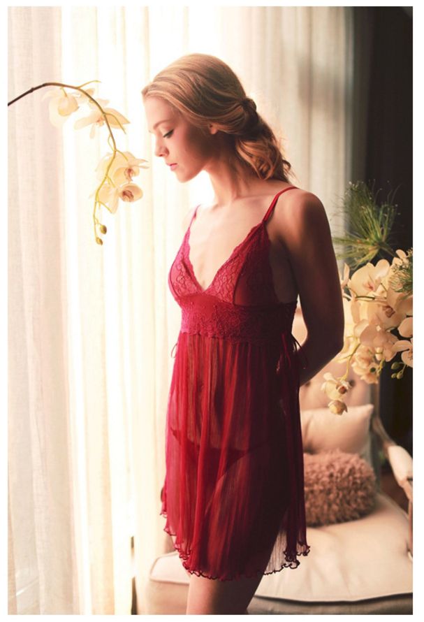 NEW SEXY LINGERIE Pure Red Sexy Sleep Event Linger