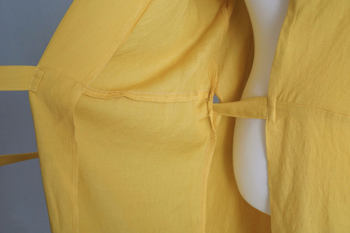 NEW FASHION LADY GIRL DRESS Yellow Linen Wrap Dres