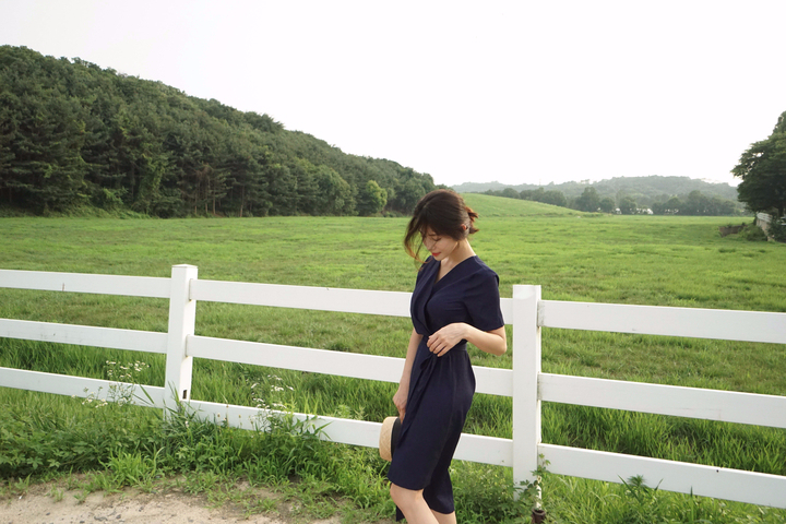 NEW FASHION LADY GIRL DRESS Yellow Linen Wrap Dres