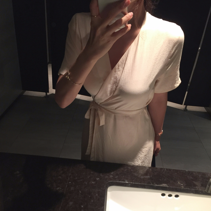 NEW FASHION LADY GIRL DRESS Yellow Linen Wrap Dres