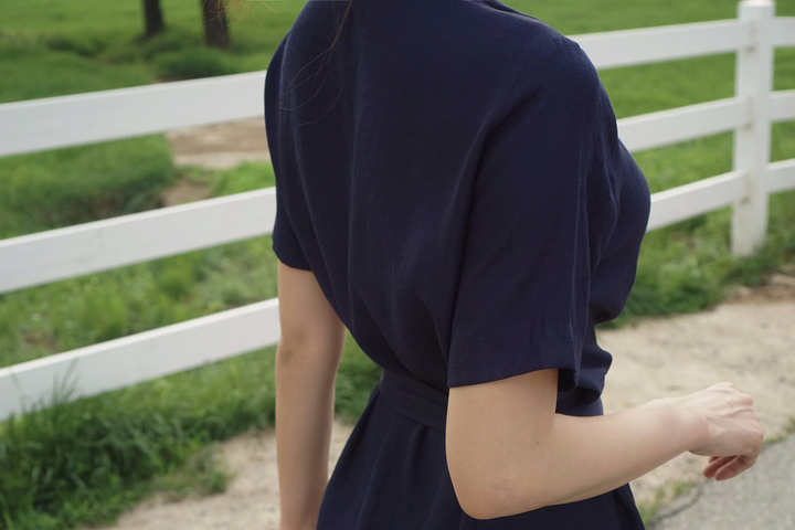 NEW FASHION LADY GIRL DRESS Yellow Linen Wrap Dres