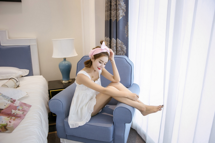 New cotton nail pajamas lace pajamas ruffle homewa