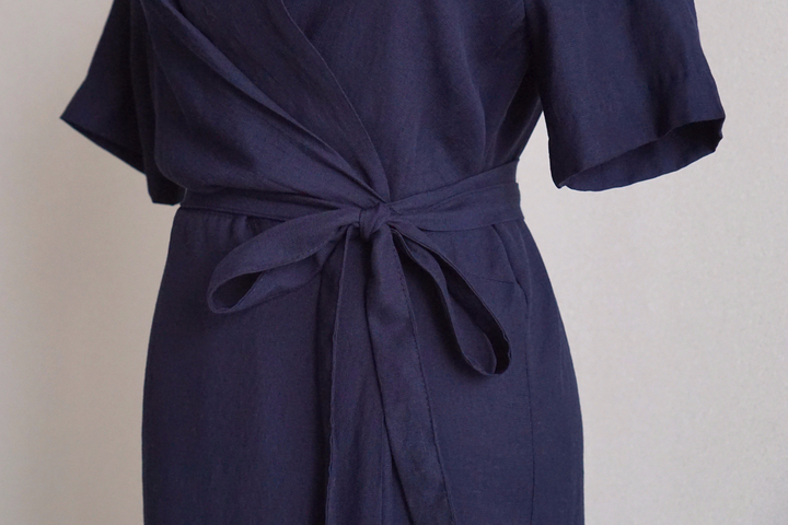 NEW FASHION LADY GIRL DRESS Yellow Linen Wrap Dres