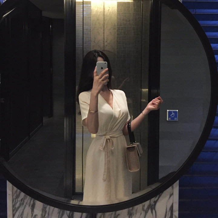 NEW FASHION LADY GIRL DRESS Yellow Linen Wrap Dres