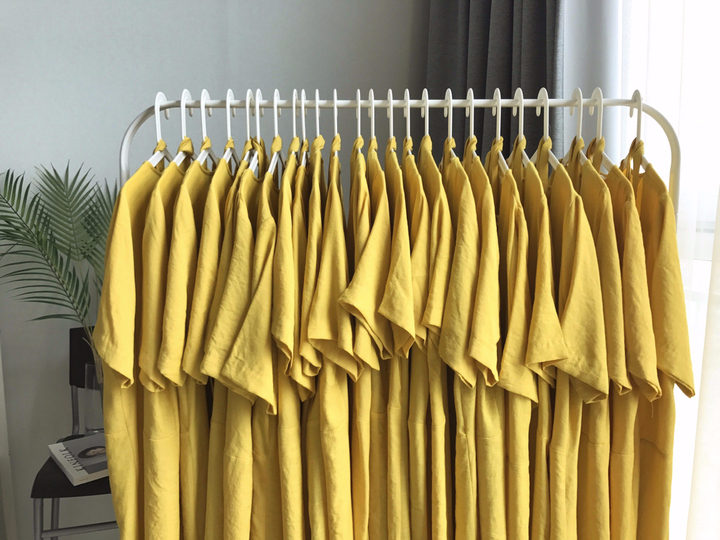 NEW FASHION LADY GIRL DRESS Yellow Linen Wrap Dres