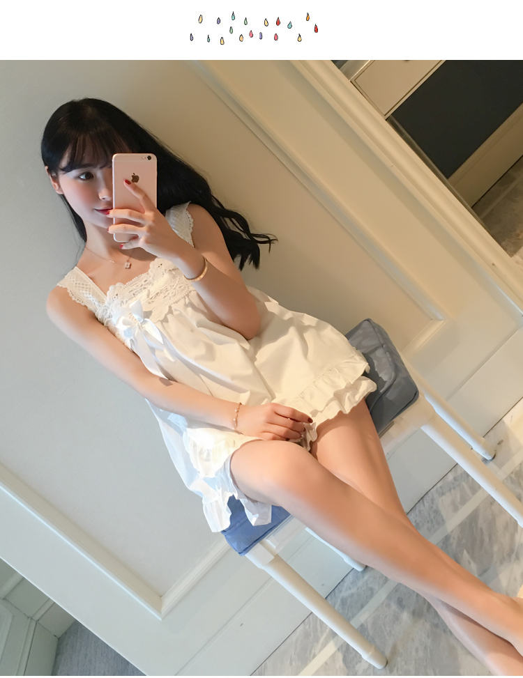 New cotton nail pajamas lace pajamas ruffle homewa