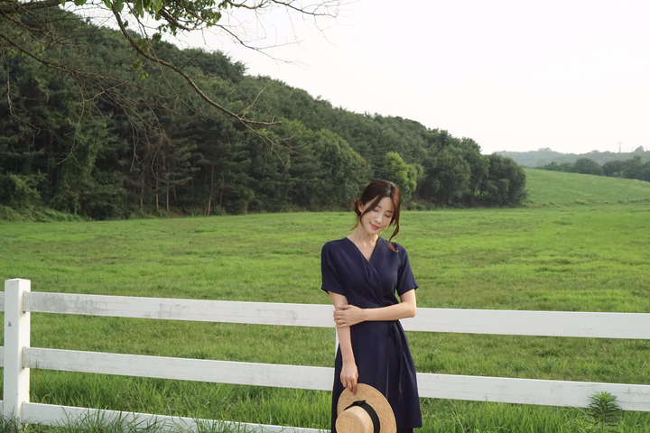 NEW FASHION LADY GIRL DRESS Yellow Linen Wrap Dres