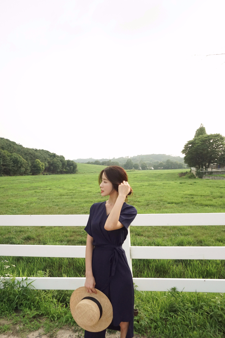 NEW FASHION LADY GIRL DRESS Yellow Linen Wrap Dres