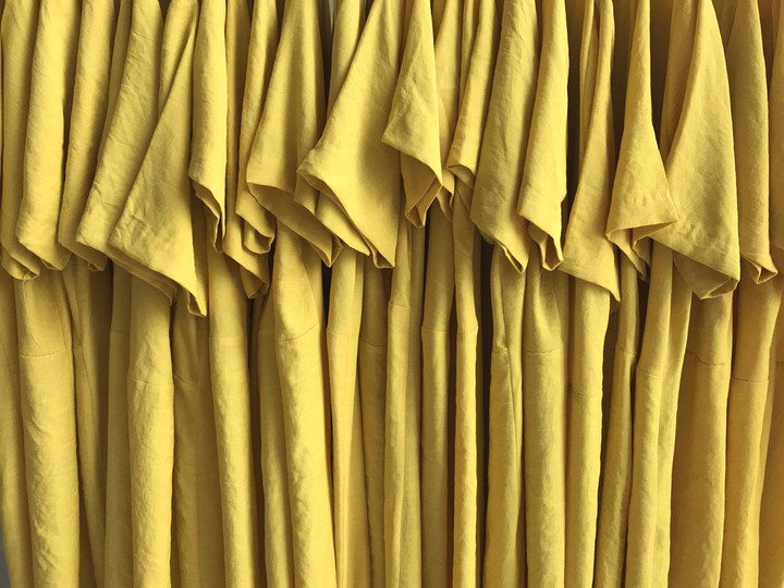 NEW FASHION LADY GIRL DRESS Yellow Linen Wrap Dres