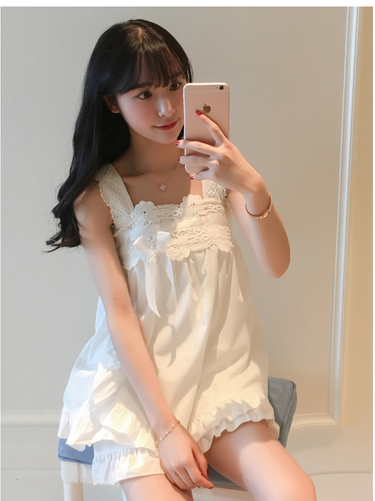 New cotton nail pajamas lace pajamas ruffle homewa