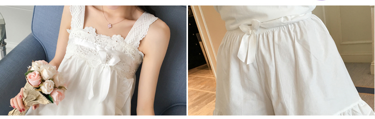 New cotton nail pajamas lace pajamas ruffle homewa