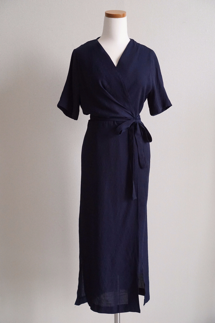 NEW FASHION LADY GIRL DRESS Yellow Linen Wrap Dres