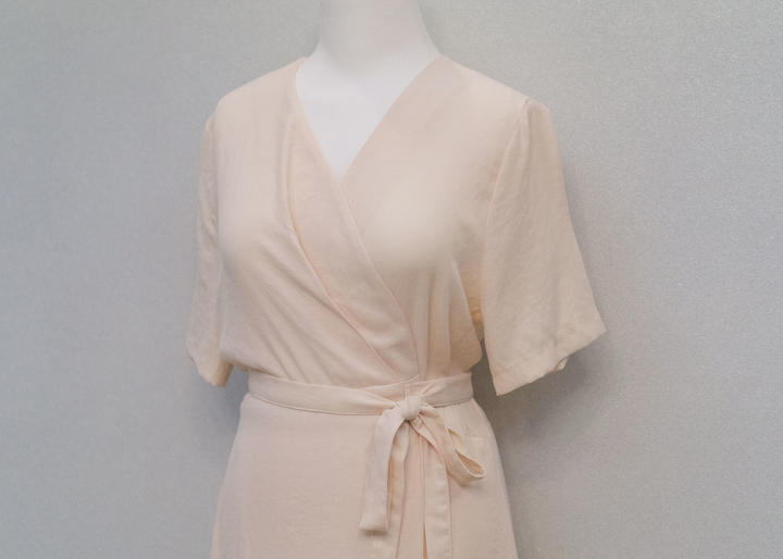 NEW FASHION LADY GIRL DRESS Yellow Linen Wrap Dres