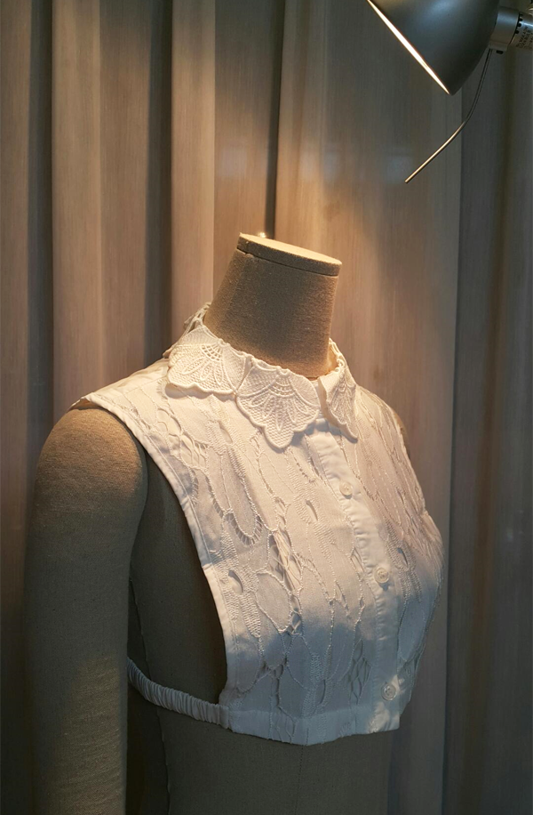 Lace neck cape collar blouse lace cape collar