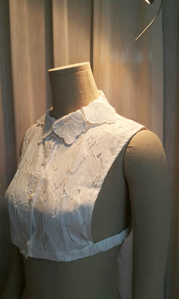 Lace neck cape collar blouse lace cape collar