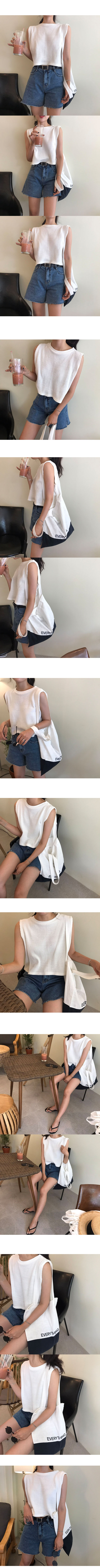 Crop Sleeveless Navy Women Women Knit