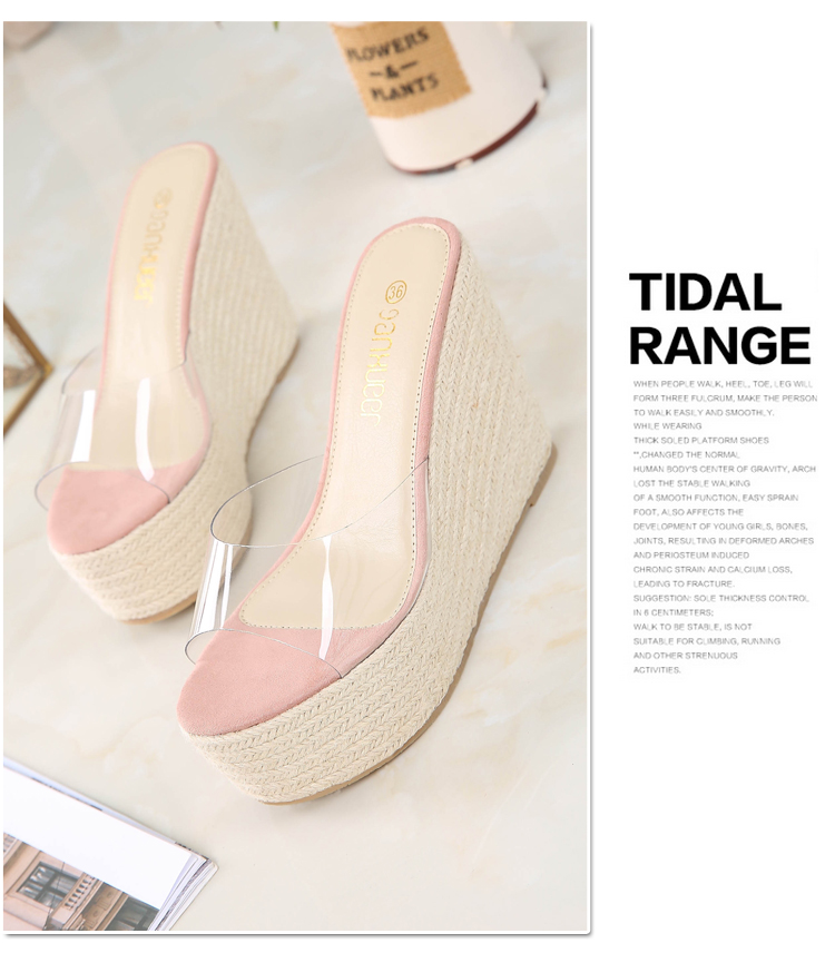 Korean wedgehole nudie mules slippers women